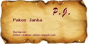 Pakos Janka névjegykártya